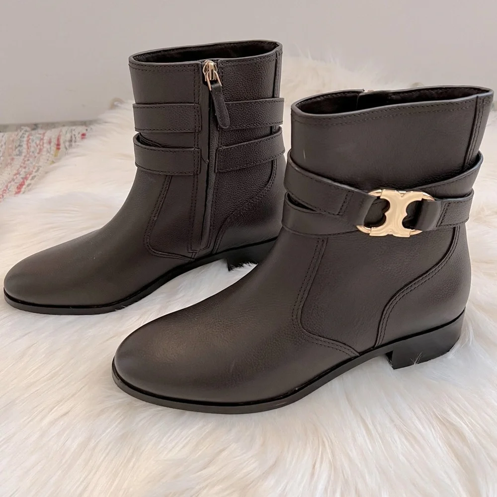 NEW Tory Burch Gemini Link Brown Leather Boots